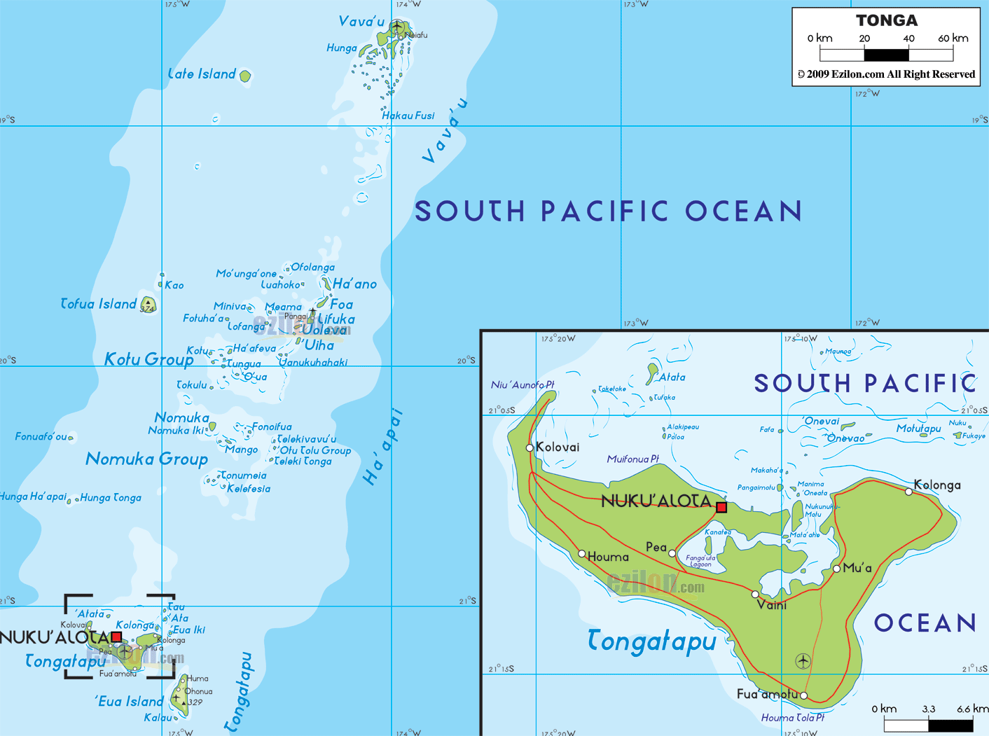 Карта Тонга